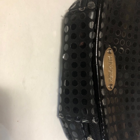 Kenneth Cole Reaction Small Black Bag Pika Dot Reflective - Picture 3 of 8